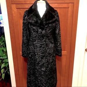 Vintage Jean Louis Paris France Faux Karakul Coat